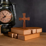 Double Heart Cross Wooden Ornament - Fill the Home with Love