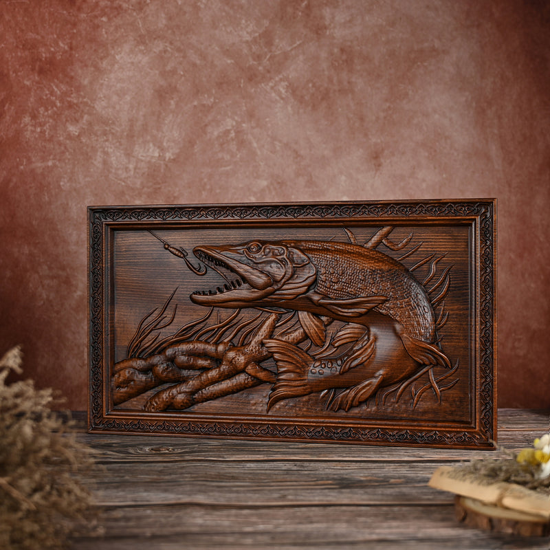 Fisherman Catching Dreams Wooden Wall Decor Wall Hanging
