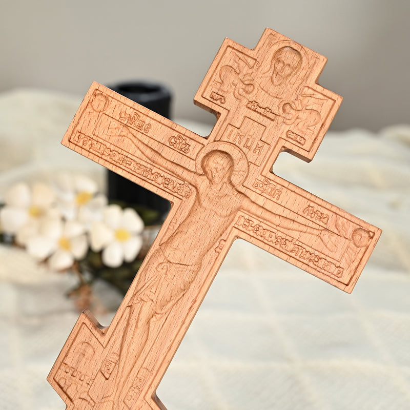 Orthodox Crucifixion Crucifix Wooden Tabletop Ornament
