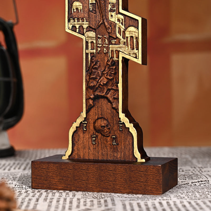 Orthodox Crucifixion Crucifix Wooden Tabletop Ornament