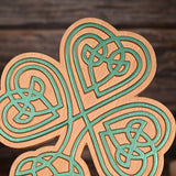 Celtic Knot Beechwood Clover Tabletop Ornament - Symbol of Christian Faith and Divine Blessings