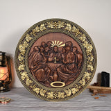 The Last Supper Round Wooden Sculpture