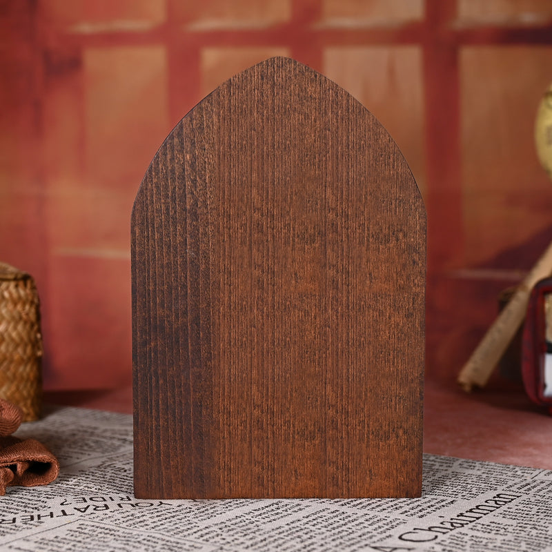 Archangel Michael Wooden Candlestick Tabletop Prayer Ornament