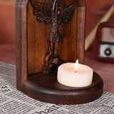 Archangel Michael Wooden Candlestick Tabletop Prayer Ornament