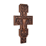 Eastern Orthodox Crucifixion Cross Wall Decor - Faith & Redemption Theme Wooden Carved Wall Hanging