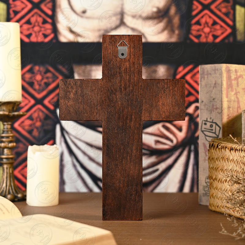 Nativity Scene Crucifix Wooden Wall Decoration