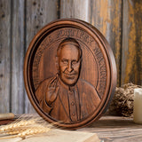 Pope Francis Religious Icon Wooden Sculpture