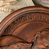 Pope Francis Religious Icon Wooden Sculpture