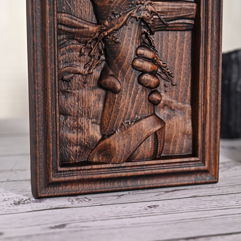 God's Redeeming Hand Beech Wood Carving Wall Decoration
