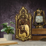Saint Benedict & Sacred Heart of Jesus Handcrafted Beechwood Wall Plaque