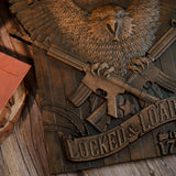 Solid Wood Carvings Decor, Commemorating the Second Amendment