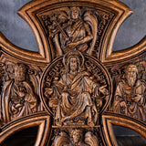 Trinity Jesus and Mary Wood Cross