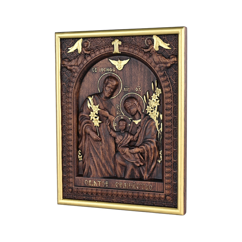 Beechwood Holy Family Wall Hanging: Carving Devotion in Wood, Bringing Sacred Warmth
