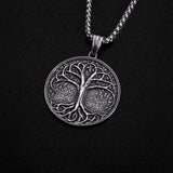 New titanium steel tree of life necklace