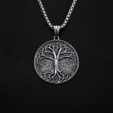New titanium steel tree of life necklace