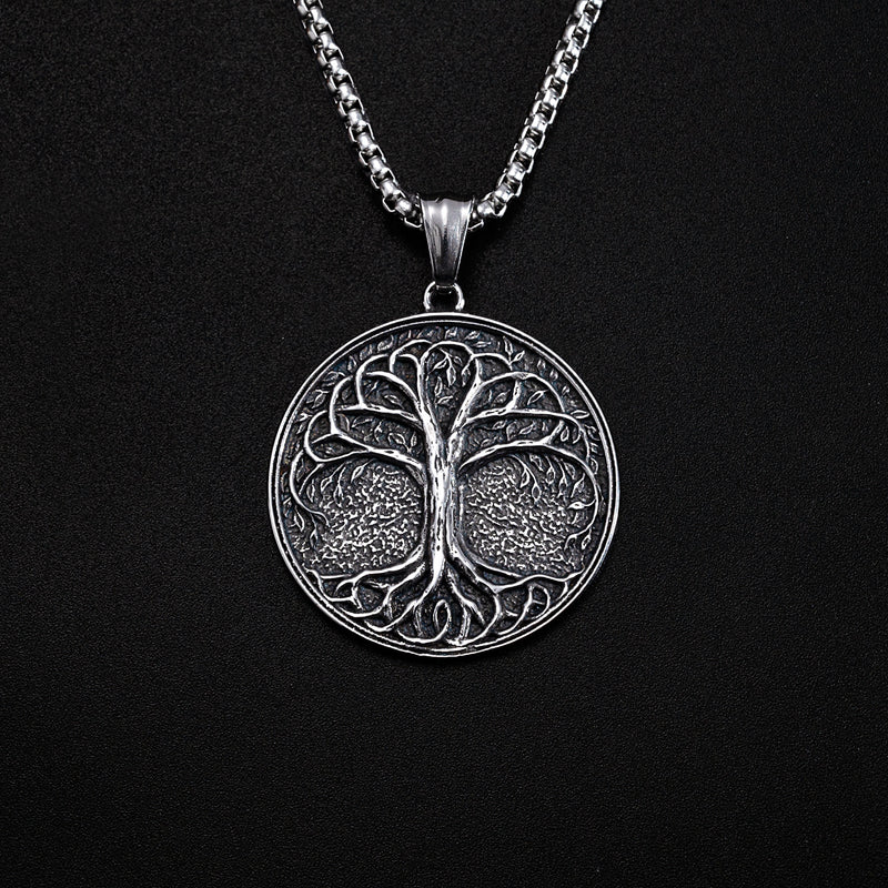 New titanium steel tree of life necklace
