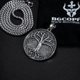 New titanium steel tree of life necklace