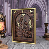 Beechwood Holy Family Wall Hanging: Carving Devotion in Wood, Bringing Sacred Warmth