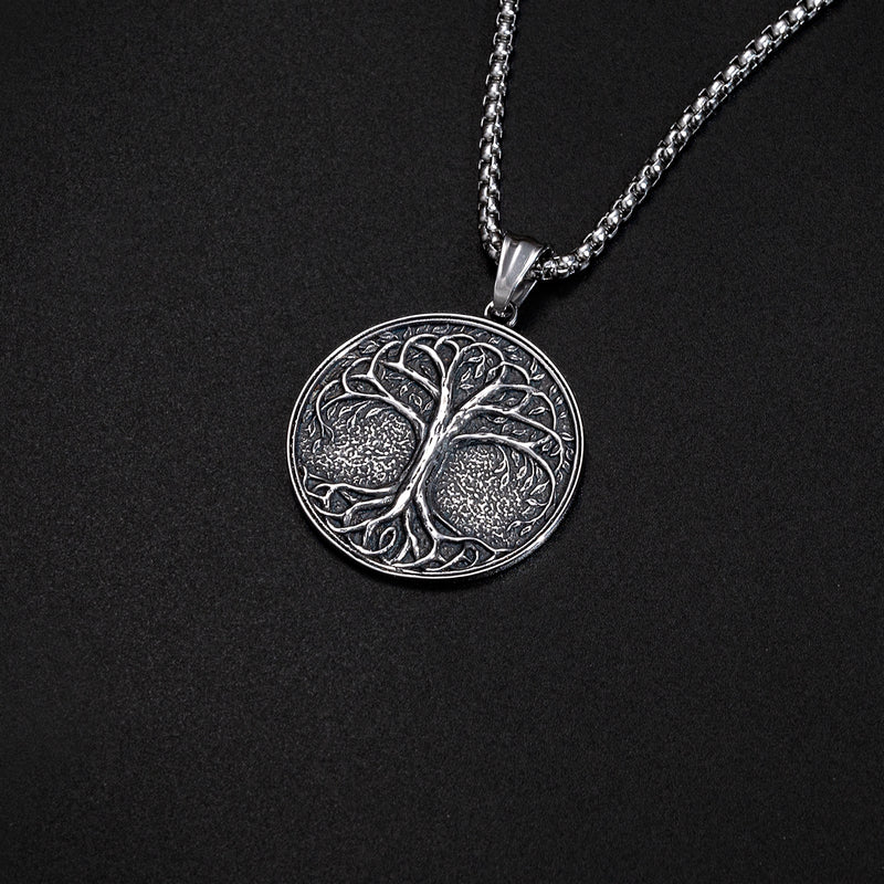 New titanium steel tree of life necklace