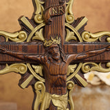 Hand-Carved White Ash Wood Cross - Sacred Christian Home Altar Decor for Christmas & Spiritual Gifting