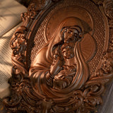 Mother Mary with Baby Jesus Wood Carving Decor