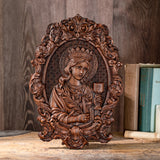 St. Barbara, patron saint of artillery, wood sculpture