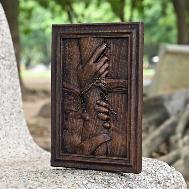 God's Redeeming Hand Beech Wood Carving Wall Decoration - BGCOPPER