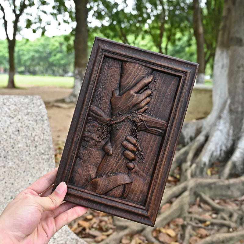 God's Redeeming Hand Beech Wood Carving Wall Decoration - BGCOPPER