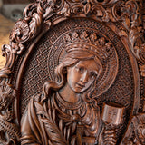 St. Barbara, patron saint of artillery, wood sculpture