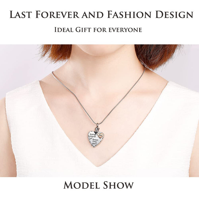 No Longer By My Side Forever in My Heart Urn Pendant Necklace for Ashes