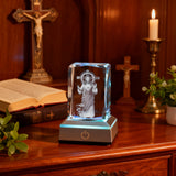 Sacred Heart of Jesus LED Crystal Lamp: A Christian Symbol of Love & Devotion