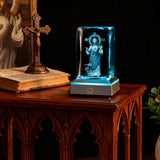 Sacred Heart of Jesus LED Crystal Lamp: A Christian Symbol of Love & Devotion
