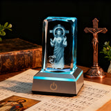 Sacred Heart of Jesus LED Crystal Lamp: A Christian Symbol of Love & Devotion