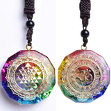 Orgonite Pendant Om Symbol Luminous Necklace Chakra Healing Energy Necklace Meditation Jewelry 1.38 inch