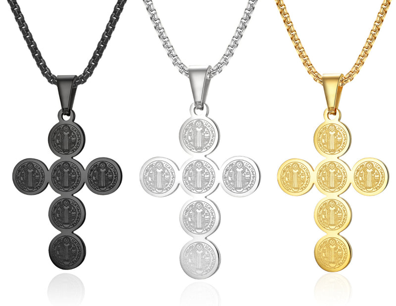 Round St. Benedict Cross Necklace - Protect you and your family