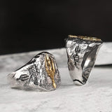 925 Silver Poseidon Trident Ring Vintage Greek Jewelry Men Women Open Adjustable