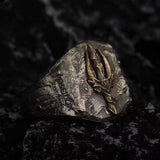 925 Silver Poseidon Trident Ring Vintage Greek Jewelry Men Women Open Adjustable