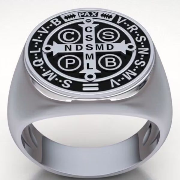 Saint Benedict Medal Stainless Steel Ring