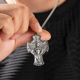 925K Sterling Silver Trinity and Archangel Dragonslayer Cross Necklace
