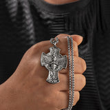 925K Sterling Silver Trinity and Archangel Dragonslayer Cross Necklace