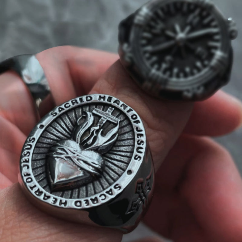 Sacred Heart Medallion Ring