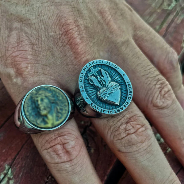 Sacred Heart Medallion Ring