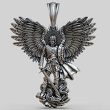 S925K Silver Saint Michael Pendant: Courage in the Heart