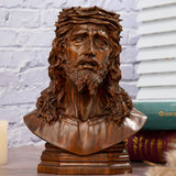 Boxwood Jesus Crown with Thorns Half-Length Desktop Ornament