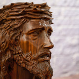 Boxwood Jesus Crown with Thorns Half-Length Desktop Ornament