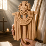 A Holy Testimony: Handcrafted Beechwood Crown of Thorns and Resurrection Shawl Cross