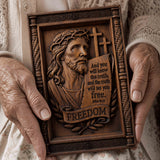 John 8:32 "The Truth Shall Set You Free" - Hand-Carved 3D Jesus Christ Plaque