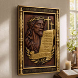 John 8:32 "The Truth Shall Set You Free" - Hand-Carved 3D Jesus Christ Plaque for Christian home prayer space