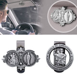 St. Christopher's Virgin Mary bless us with a safe journey car visor clips