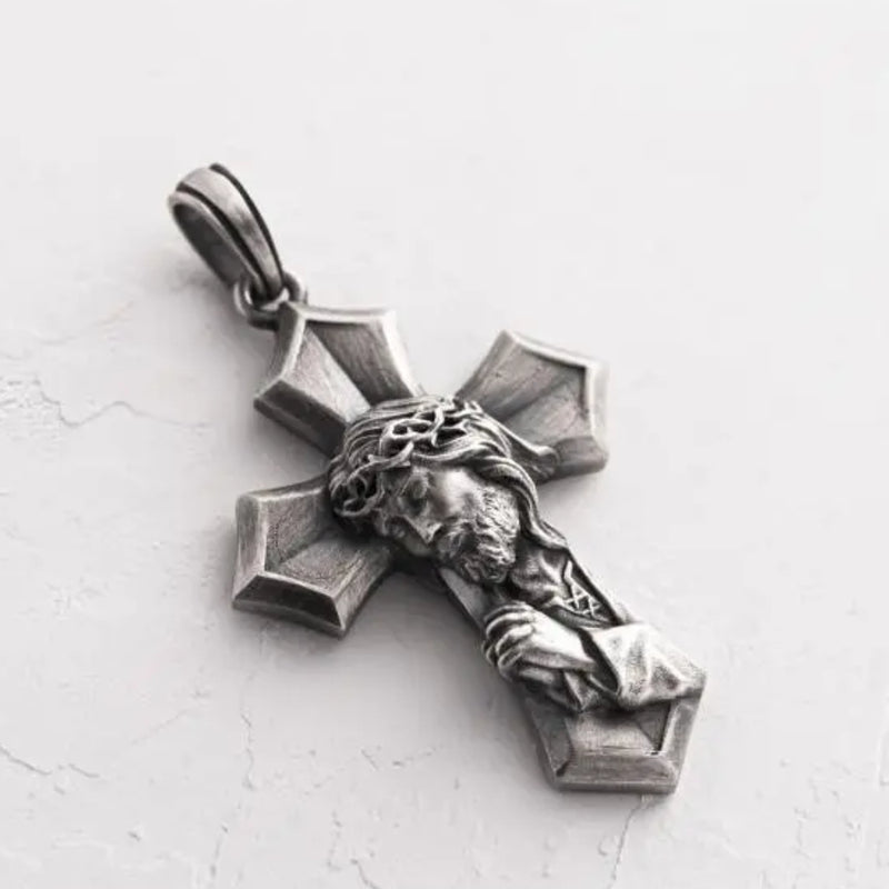 Crucifixion Prayer Necklace Madonna Prayer S925K Silver Necklace